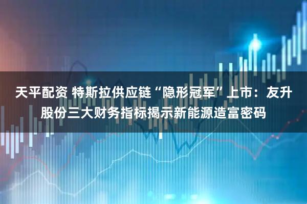 天平配资 特斯拉供应链“隐形冠军”上市：友升股份三大财务指标揭示新能源造富密码